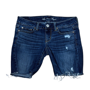 American Eagle Stretch Denim Cutoff Shorts - Dark Blue. Summer Comfy Casual